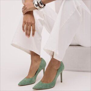 Sam Edelman Green Suede Hazel Pumps